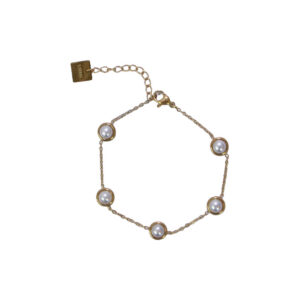 Stainless Steel Pearl Station Bracelet