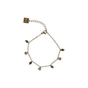 Stainless Steel Leaf Charm Bracelet