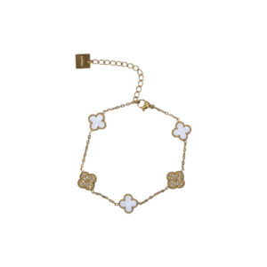 Stainless Steel Clover Charm Bracelet