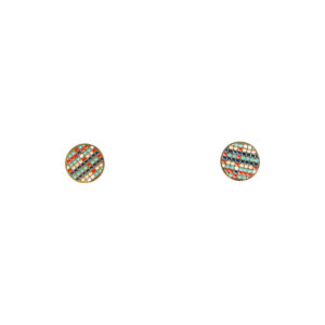 Stainless Steel Gold Colourful Mosaic Stud Earrings