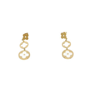 Stainless Steel Floral Drop Earrings