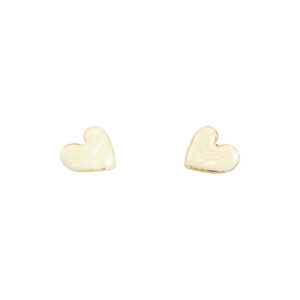 Stainless Steel Gold Abstract Pearl Stud Earrings