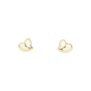 Stainless Steel Gold Abstract Marble Heart Stud Earrings