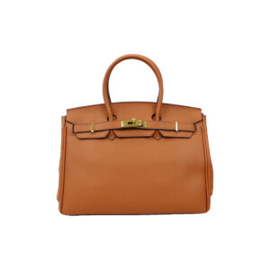 Elegant Top Handle Handbag with Turn Lock Closure