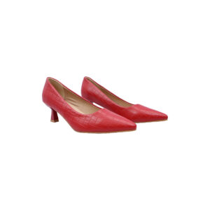 Croc Embossed Pointed Toe Heels
