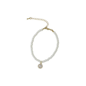 Gold Pearl Beaded Charm Bracelet