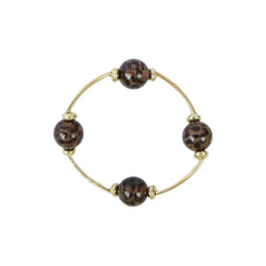 Black Bead Bangle Bracelet