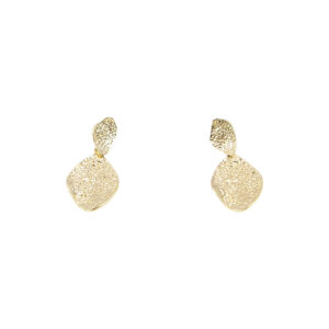 Textured Leaf Drop Statement Earrings