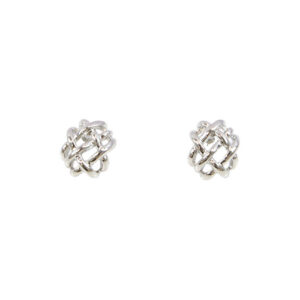 Silver Knot Statement Stud Earrings