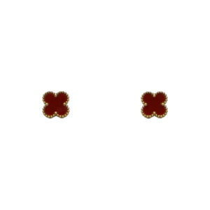 Stainless Steel Black Clover Stud Earrings