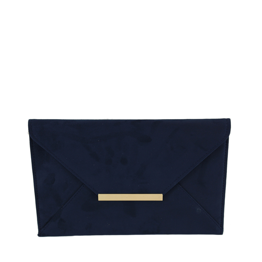 Plain envelope style suede clutch bag
