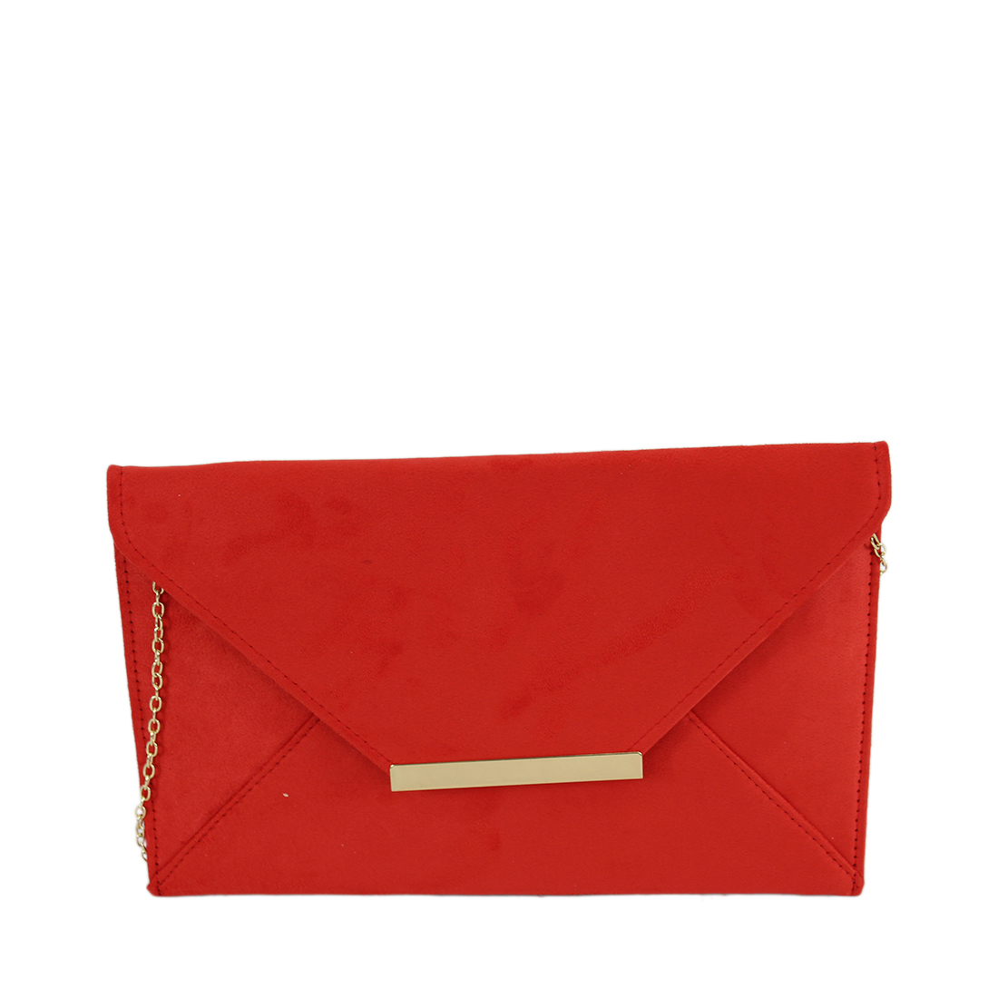Plain envelope style suede clutch bag