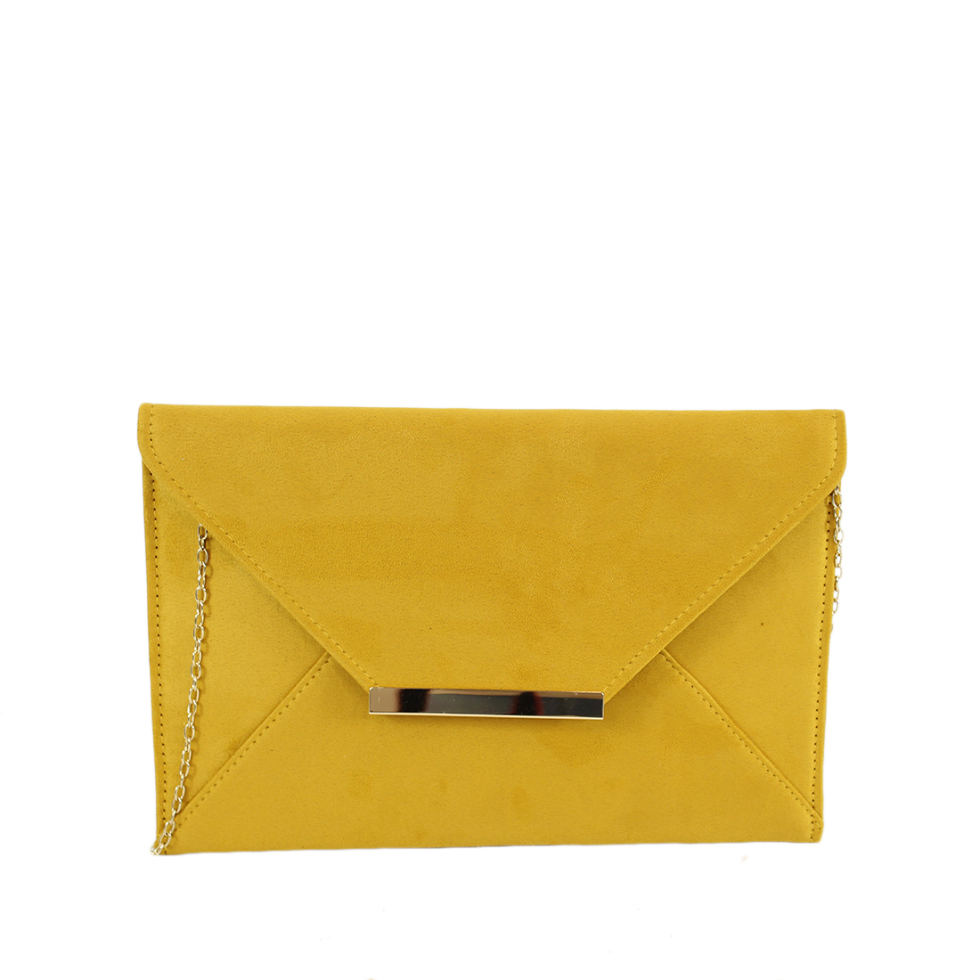 Plain envelope style suede clutch bag