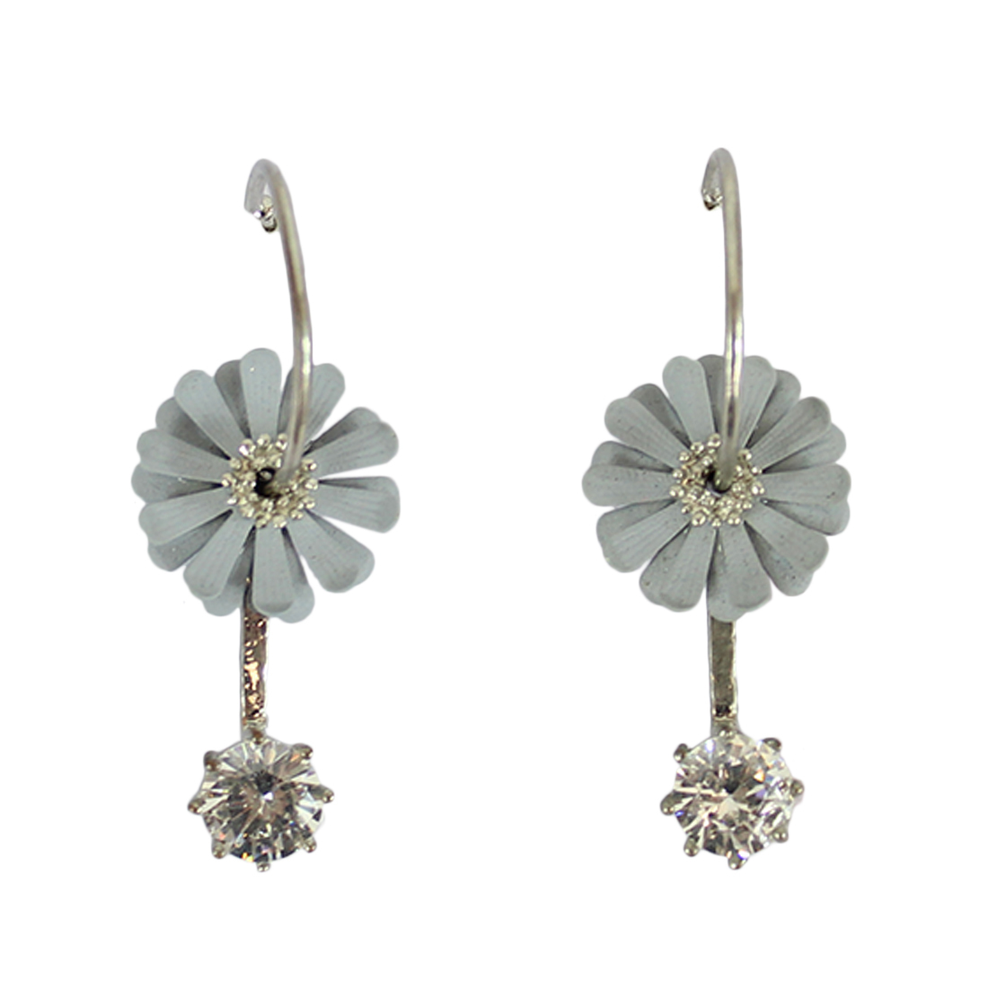 SML HOOP WITH FLOWER & DIAMOND