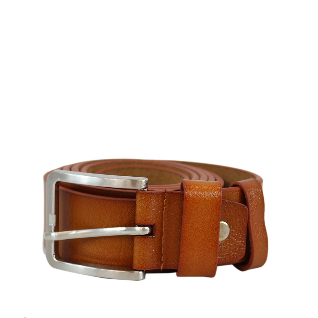 Real leather plain belt