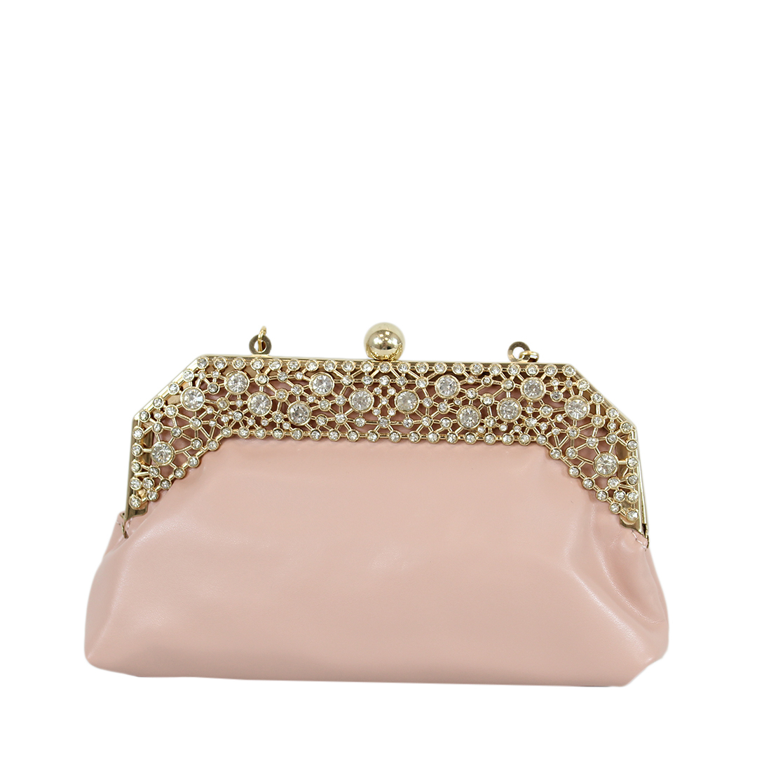 Clutch purse with decorative stones on top