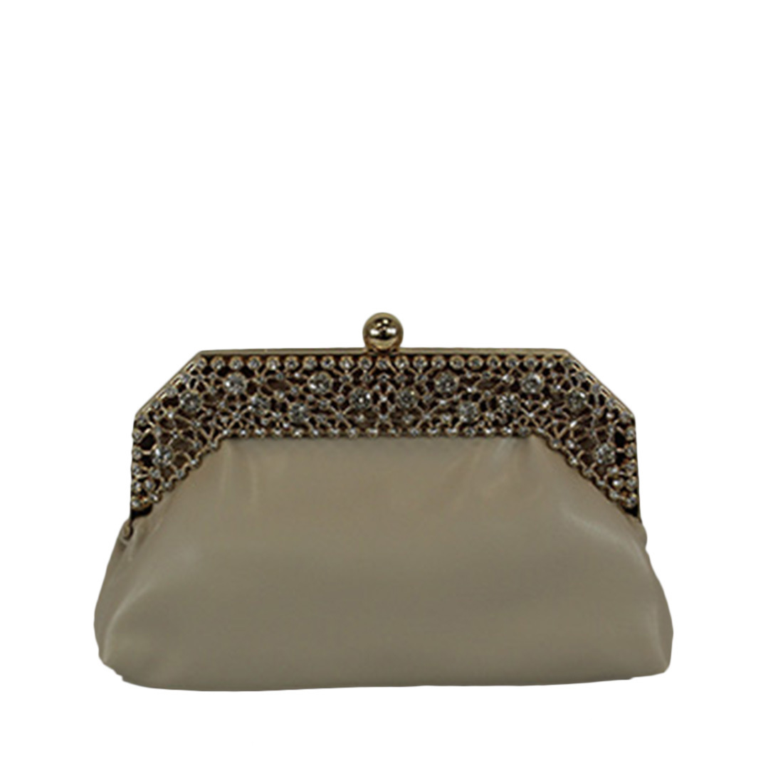 Clutch purse with decorative stones on top