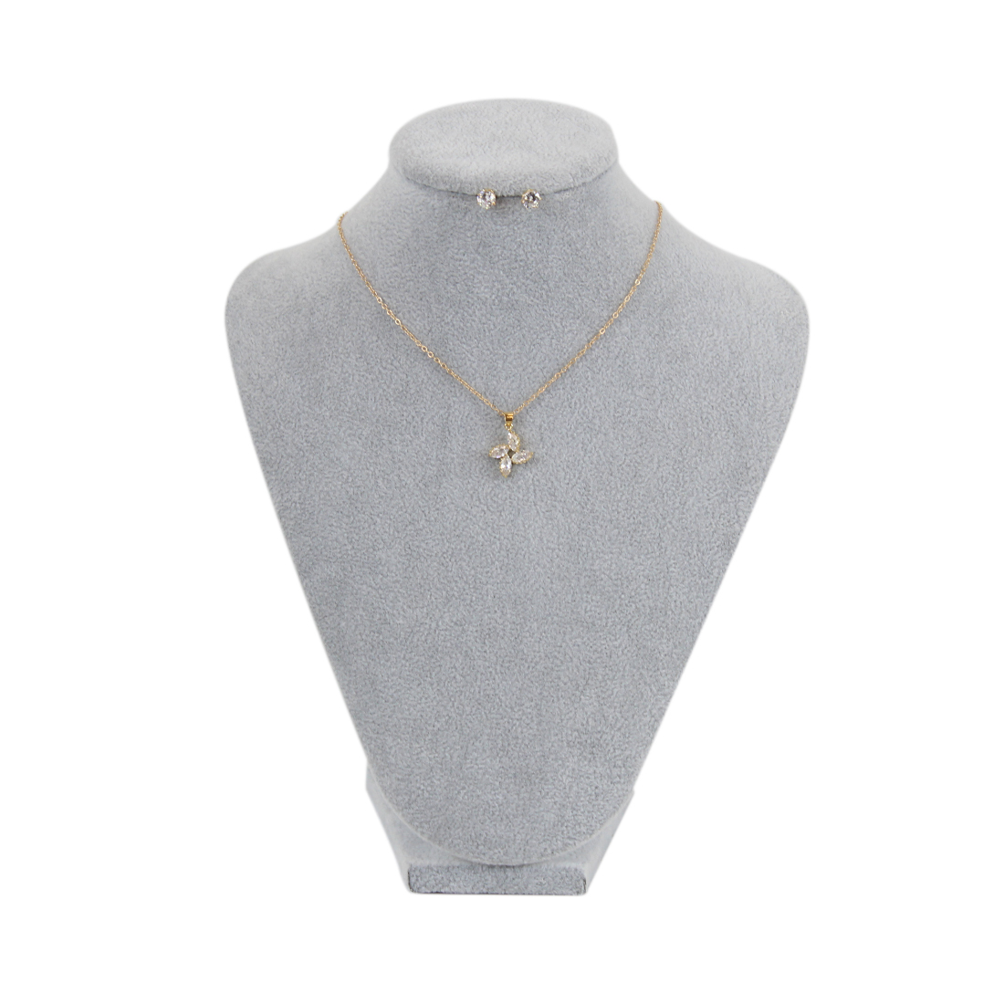 Diamond earrings with flower medal