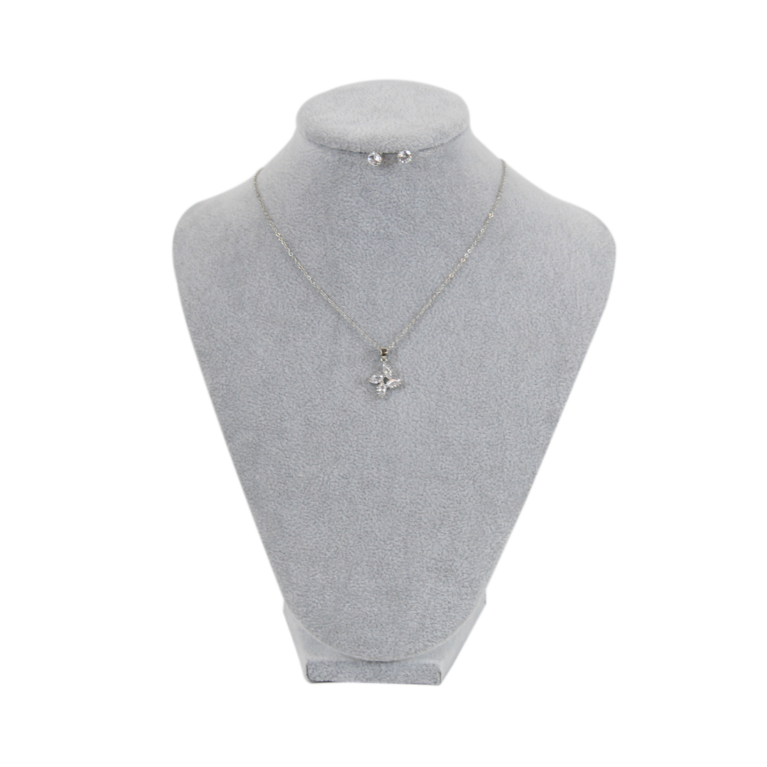Diamond earrings with flower medal