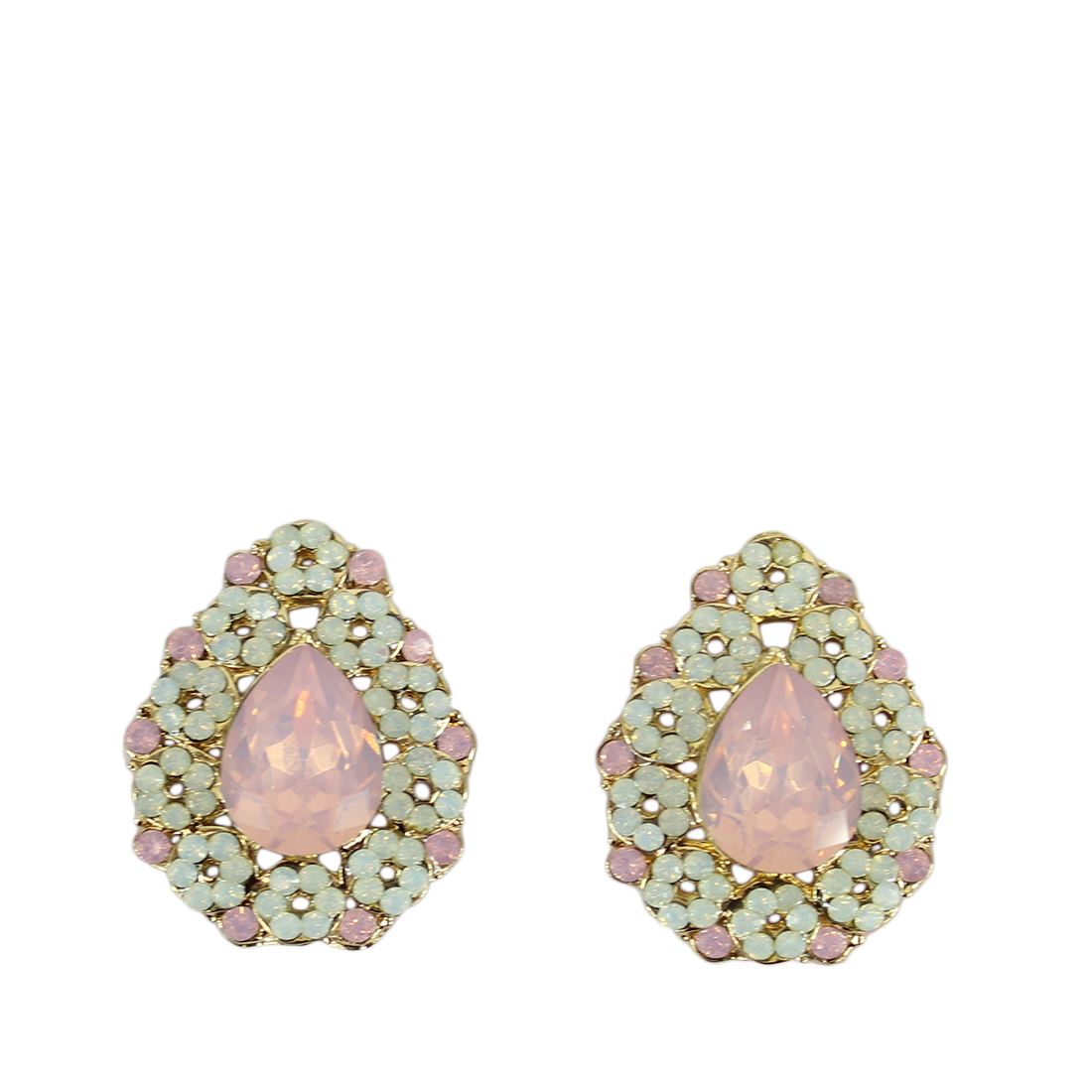 Drop shape with big and tiny diamonds