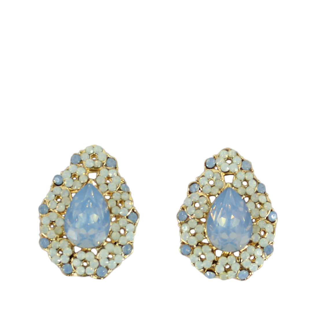Drop shape with big and tiny diamonds