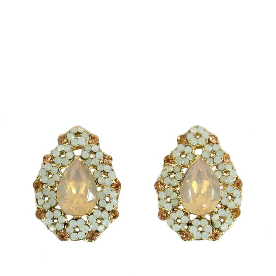 Drop shape with big and tiny diamonds