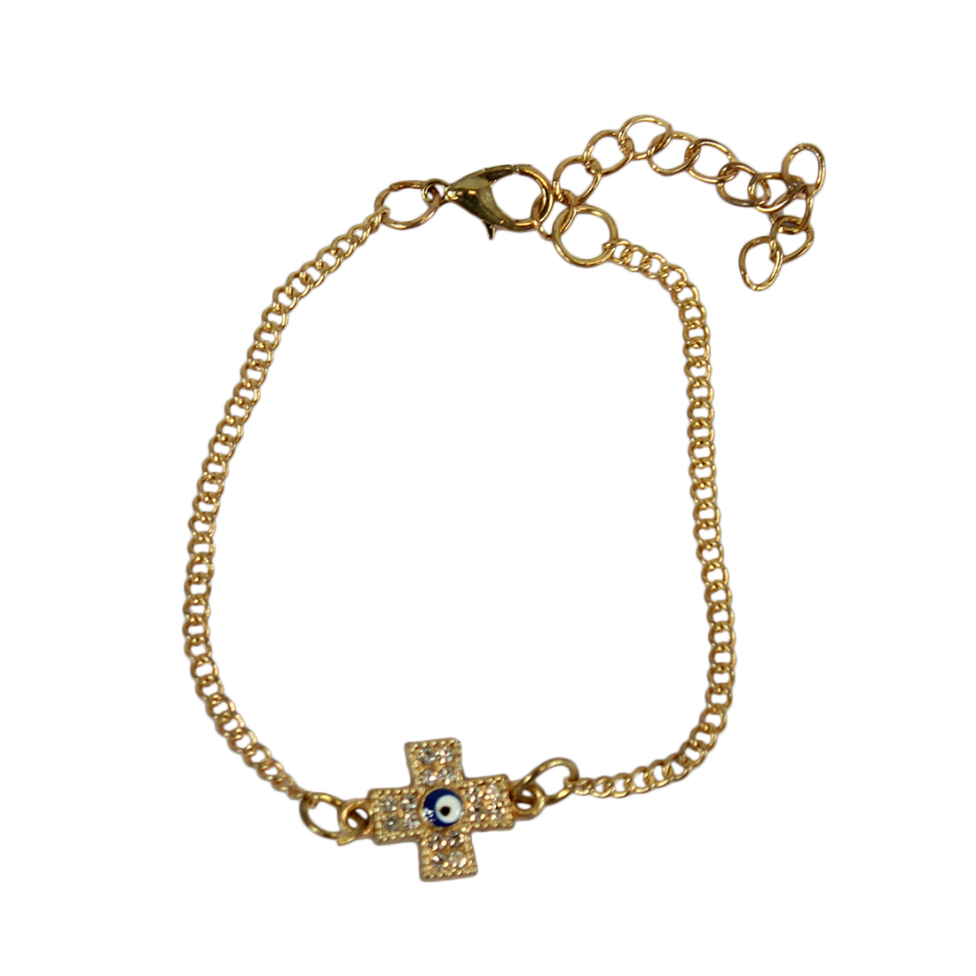 * Thin bracelet with tiny links and cross with diamonds