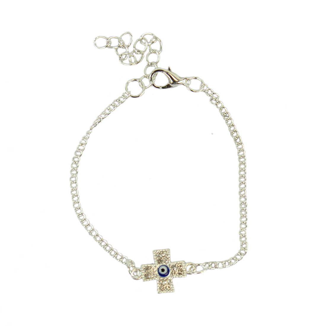 * Thin bracelet with tiny links and cross with diamonds