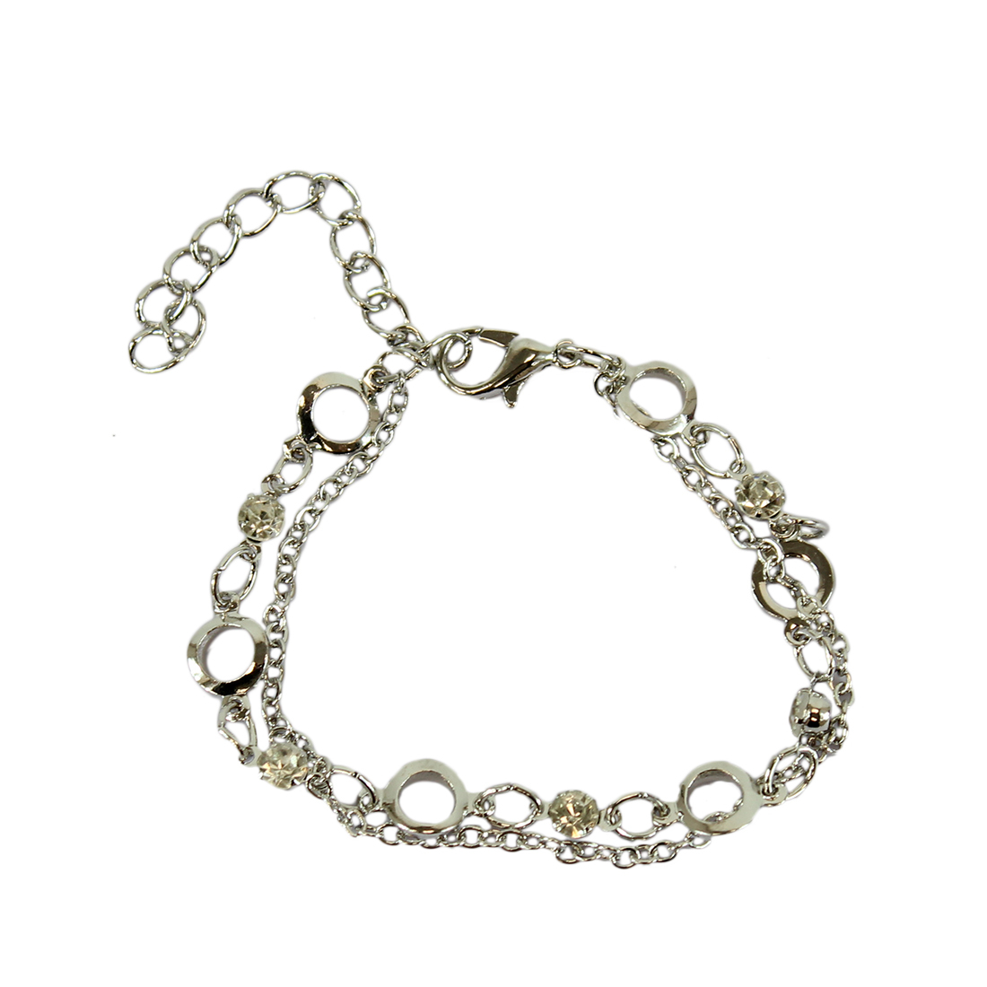 Charm bracelet with diamond trims