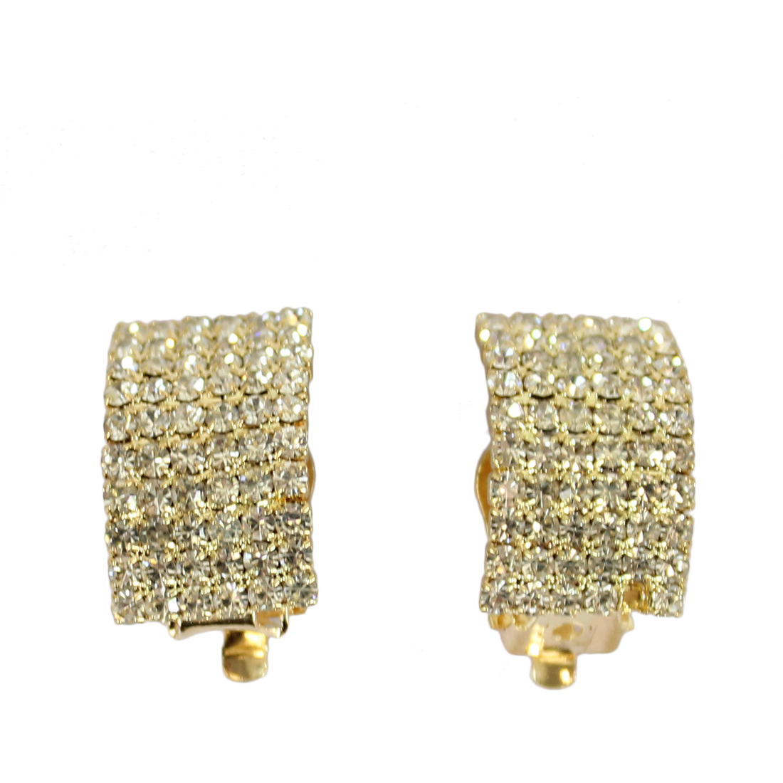 Bended diamond square style earrings