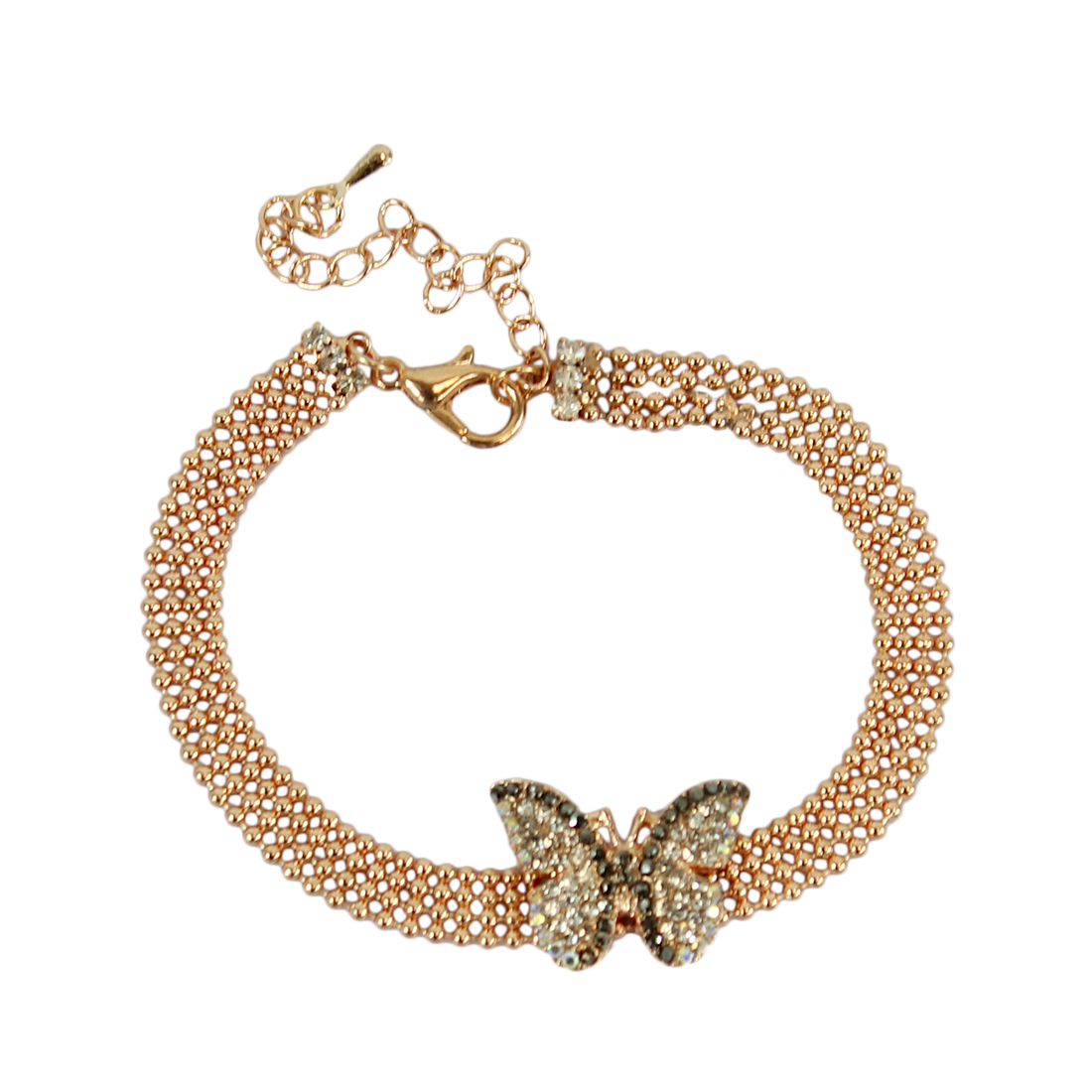 Three line bracelet with a pretty butterfly