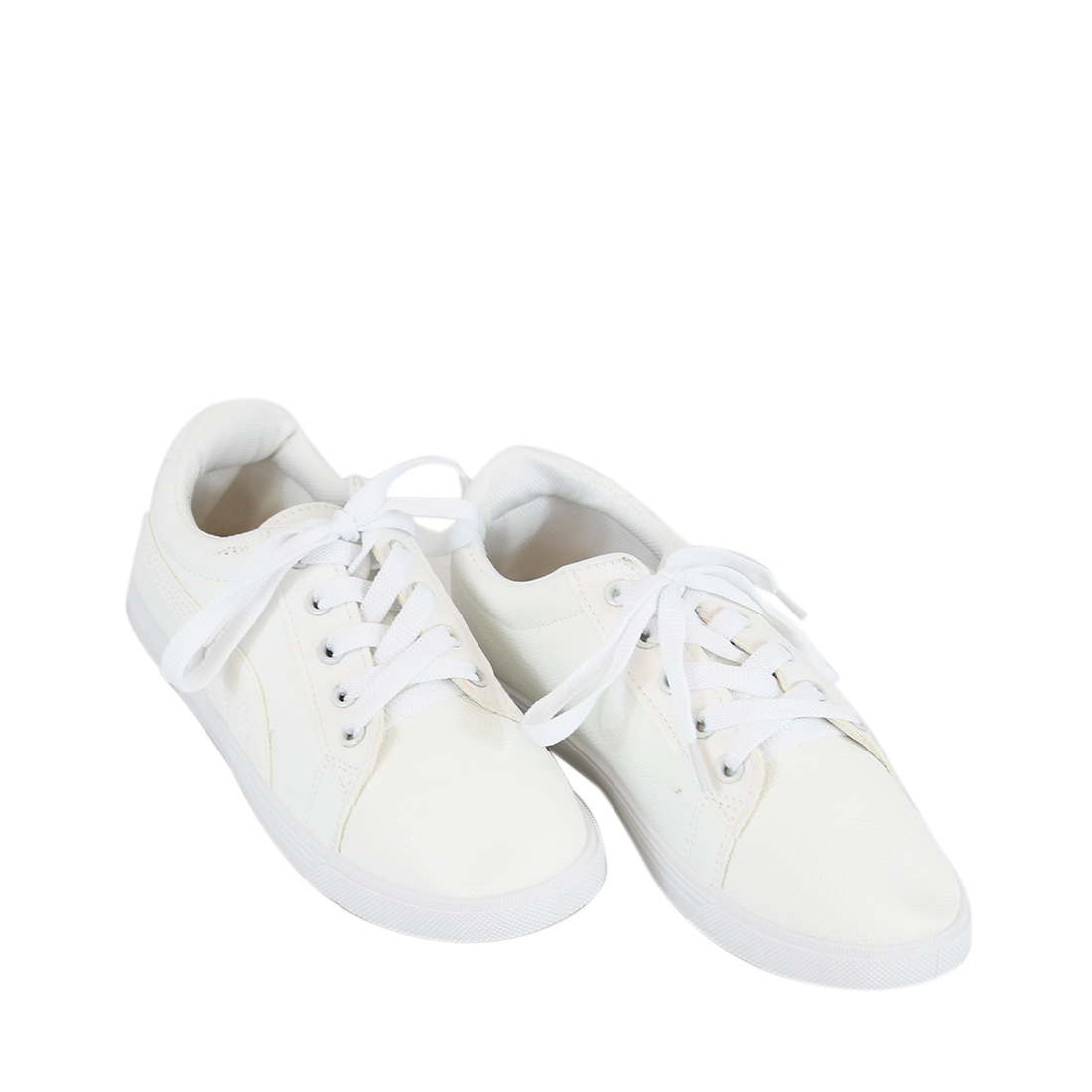 Plain soft leather low top sneakers