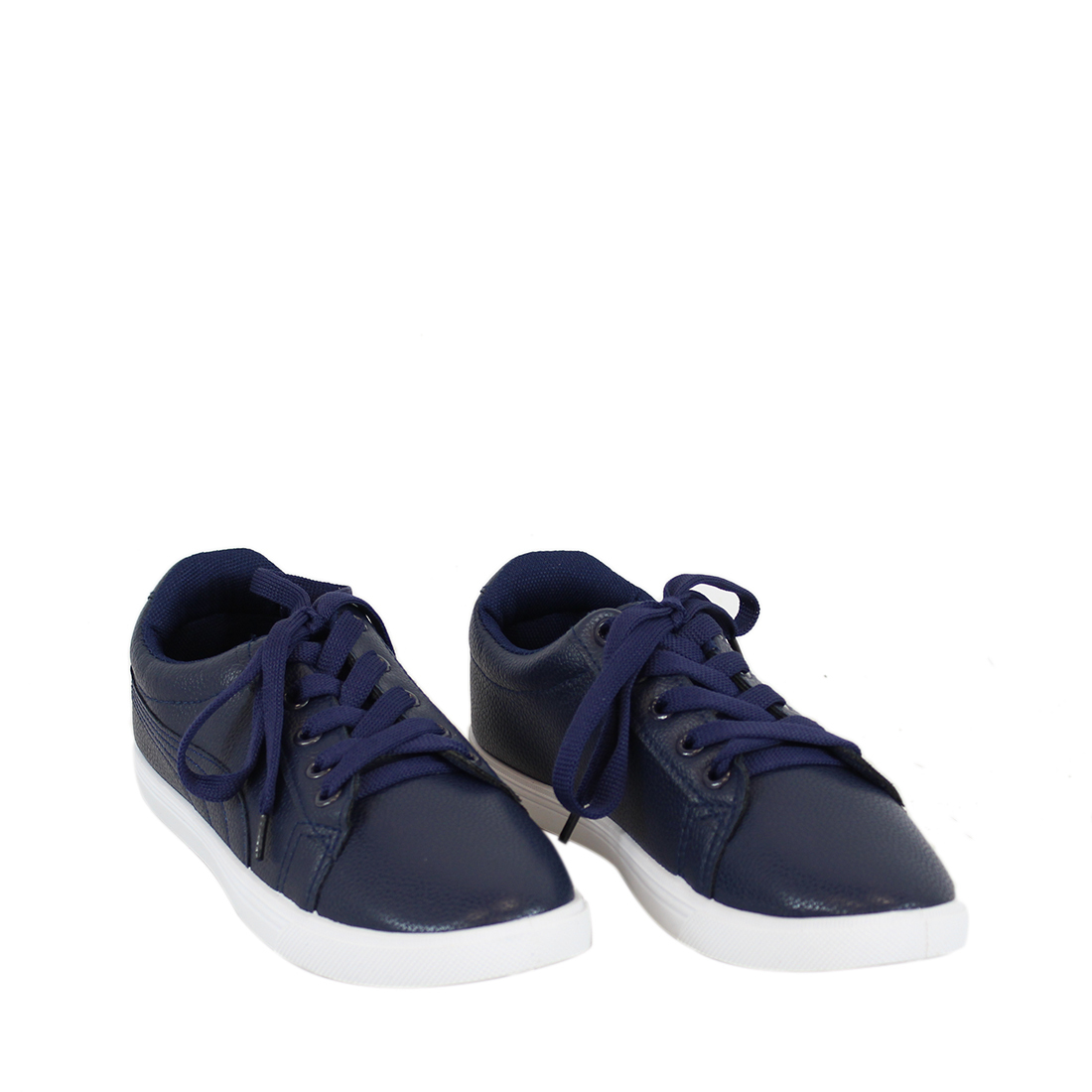Plain soft leather low top sneakers