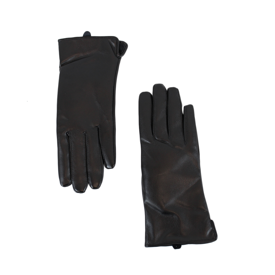 * Plain leather gloves with lining
