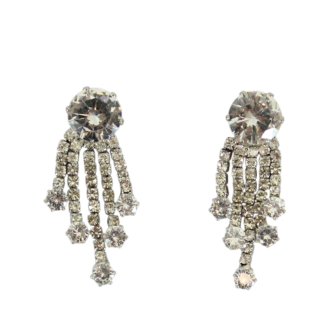 Dangle earrings with small and big diamonds