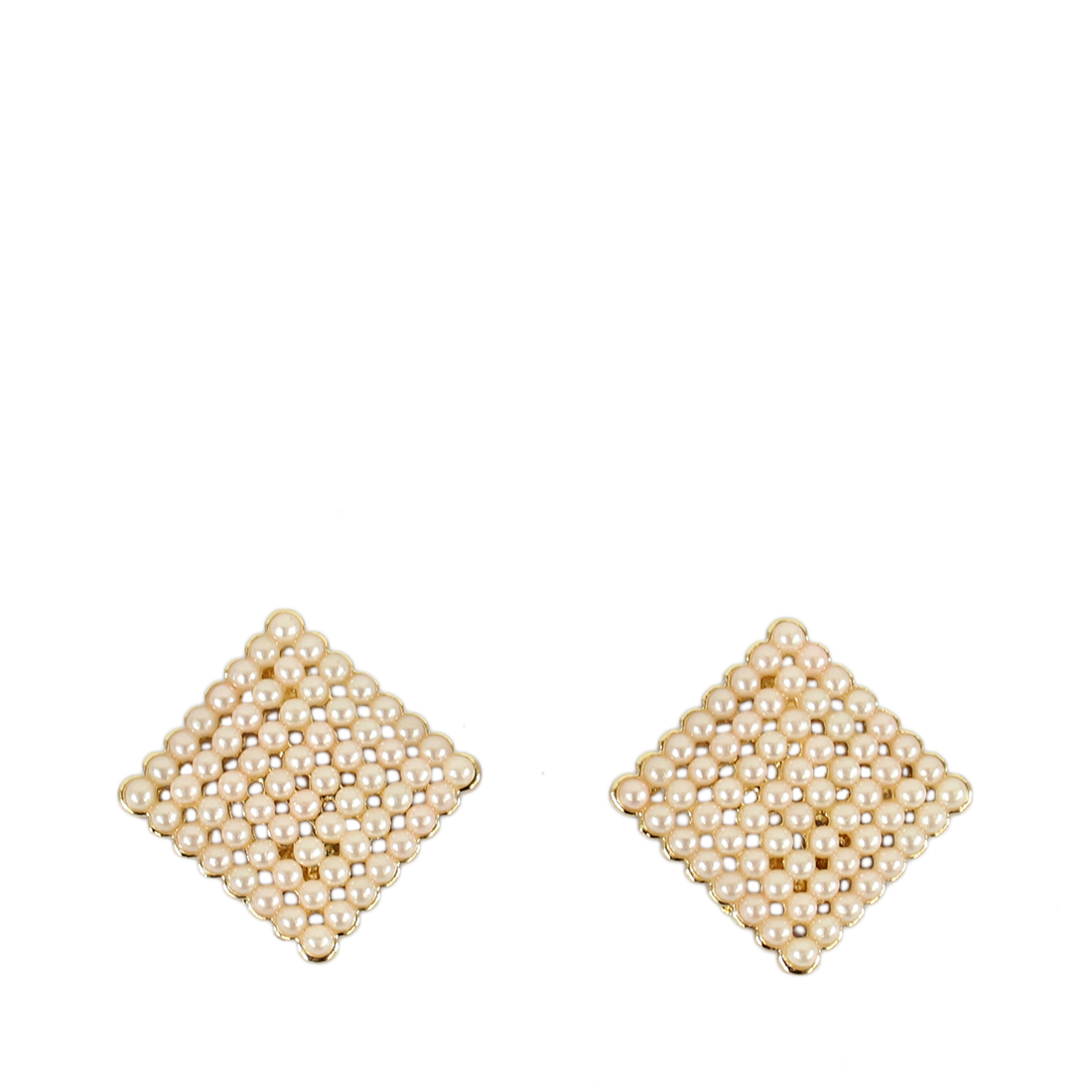 Small square earrings with pearls