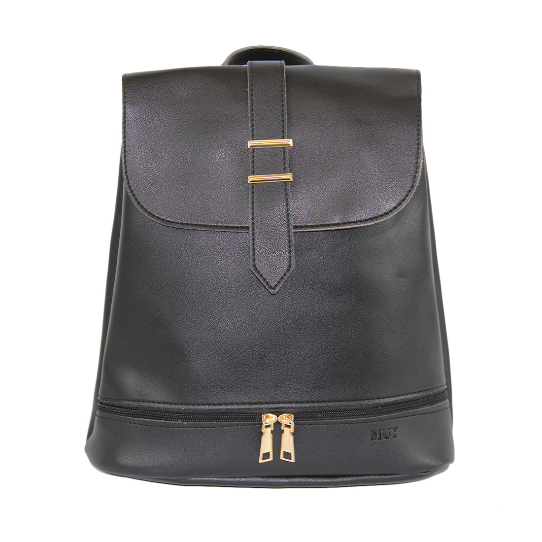 Zip in front with strap design on top
