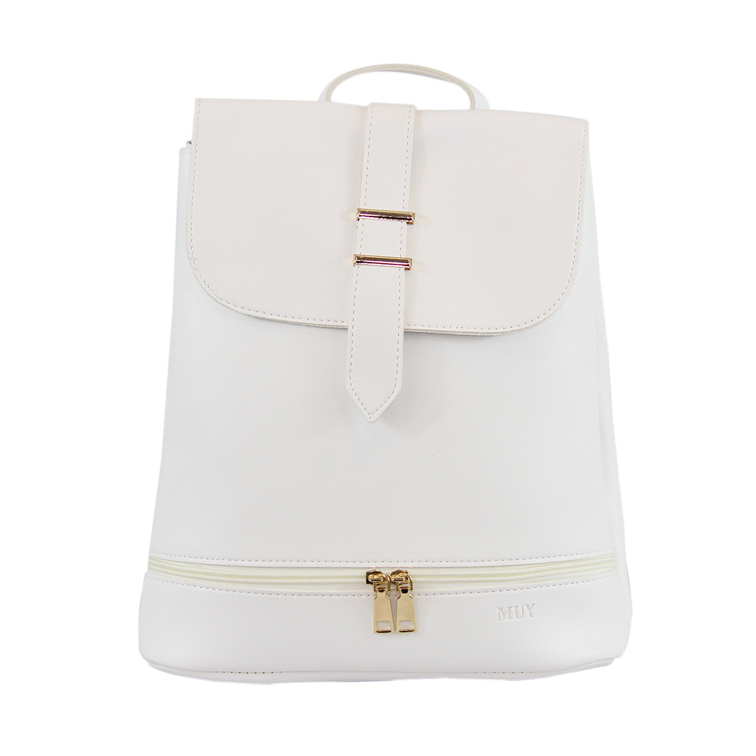 Zip in front with strap design on top