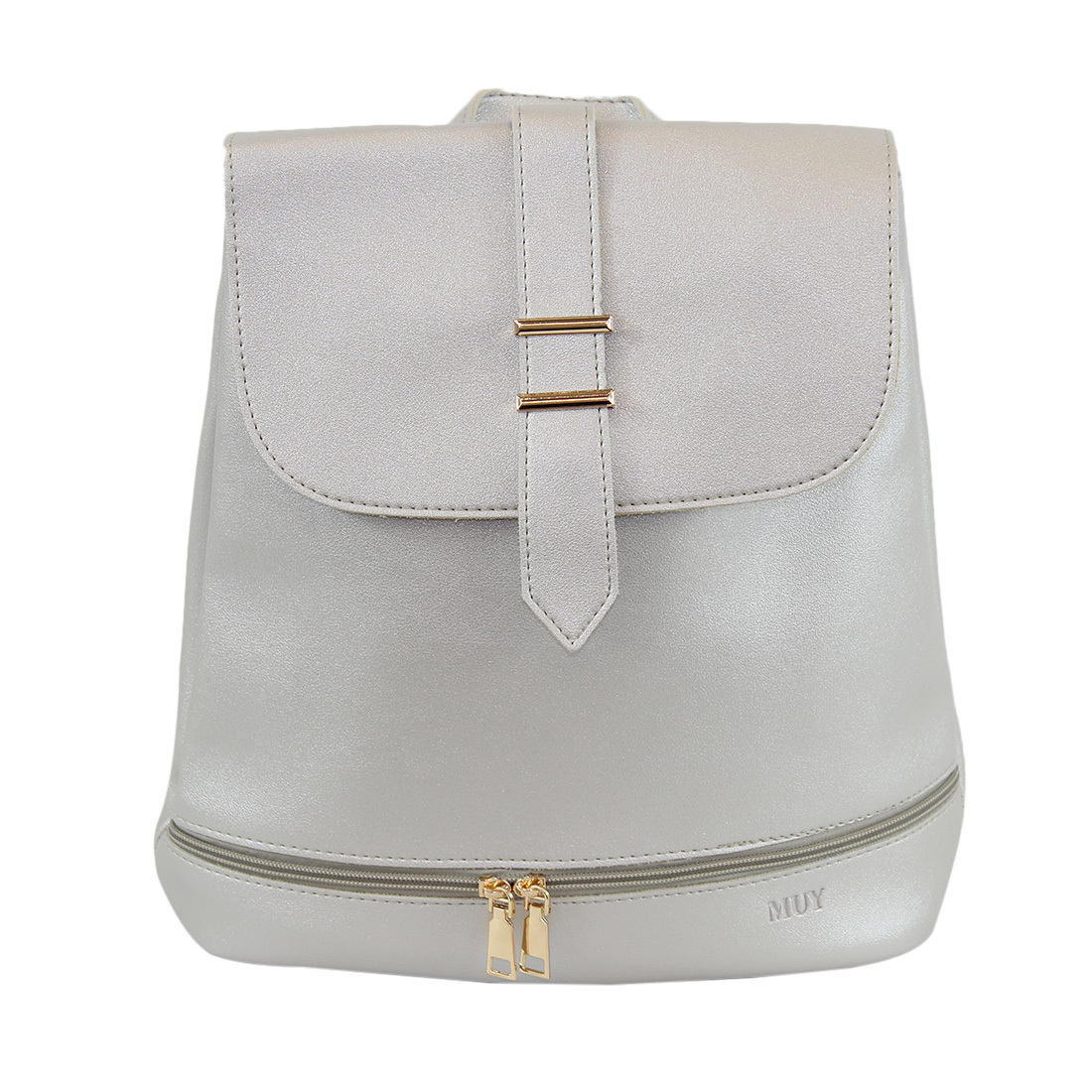 Zip in front with strap design on top