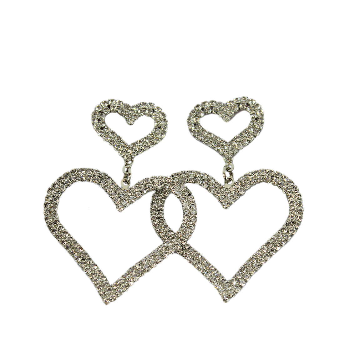Double Heart With Diamonds Design