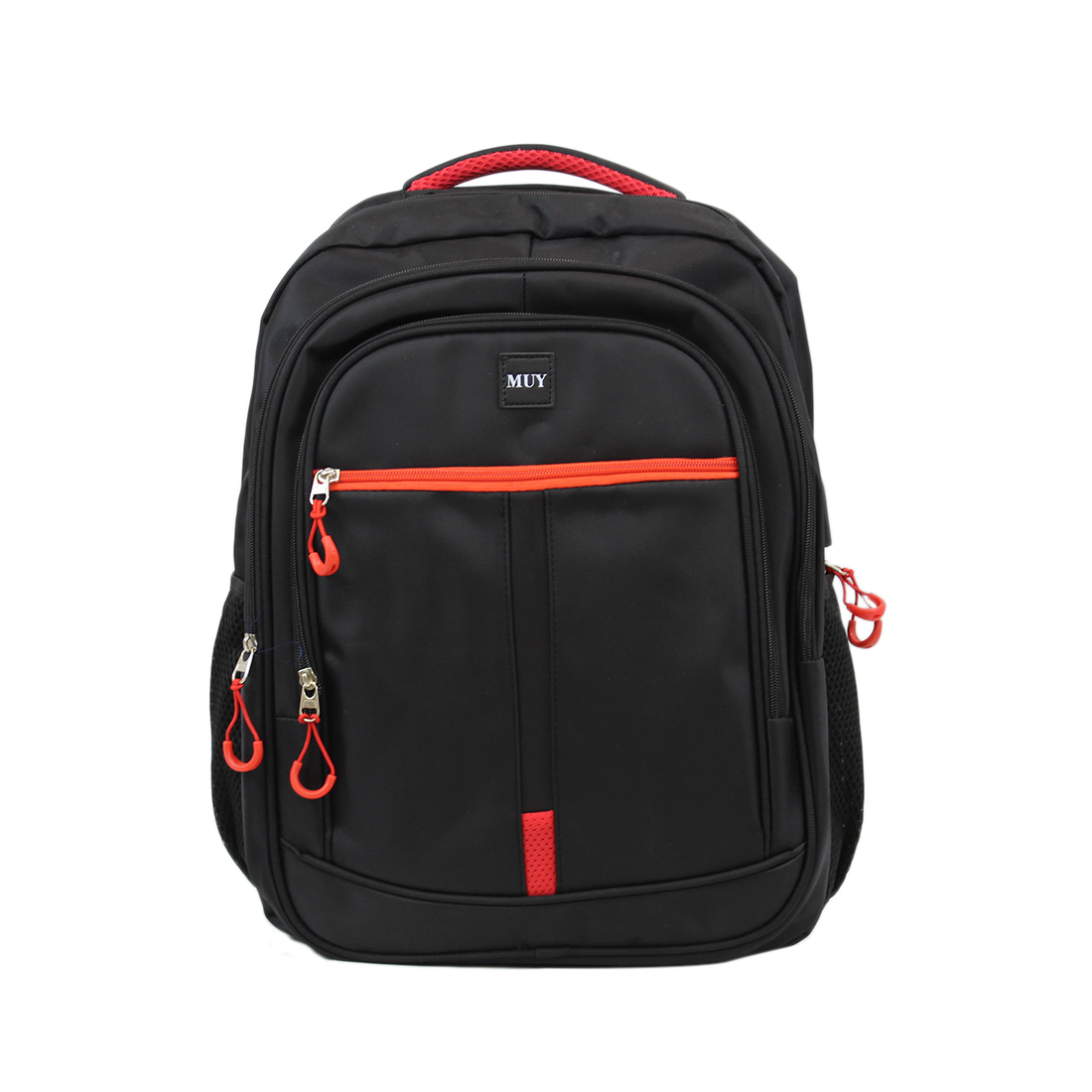 Plain backpack with zips infront