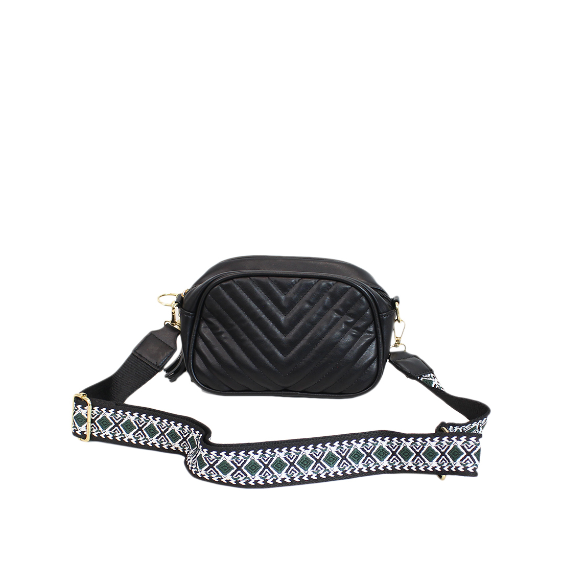 Small with v design stitches and zip on top
