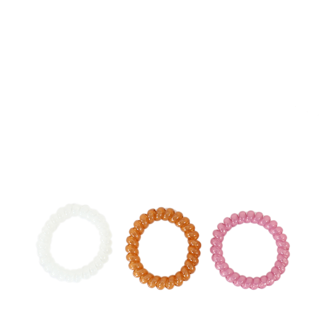 White, Orange & Pink Spiral hair ties