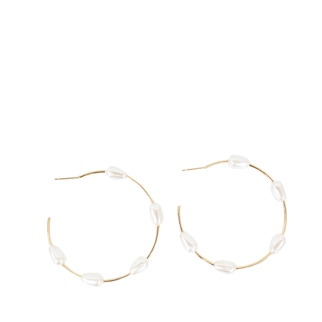 Thin hoops with pearls
