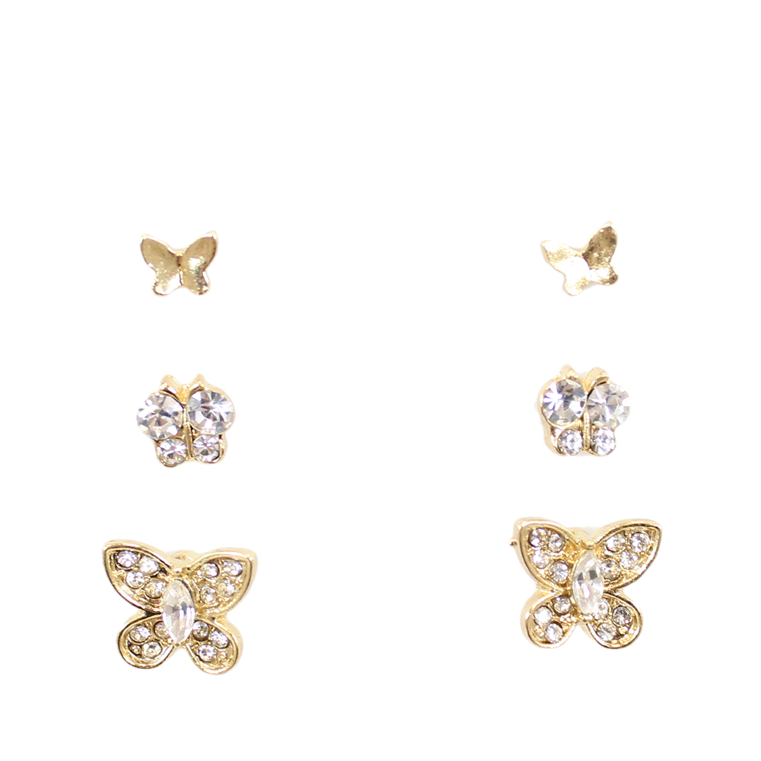 Three earing set with butterflies