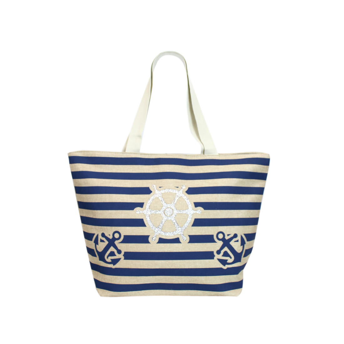 Stripped blue with anchor and helm print