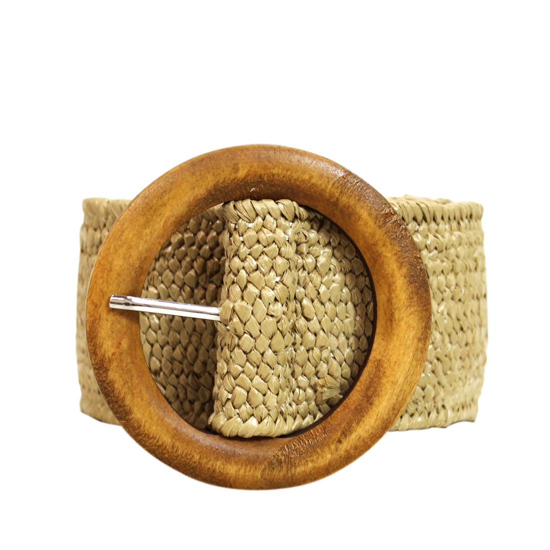 Rattan material with round huge buckle