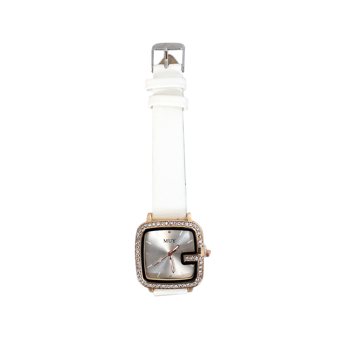 Plain strap with square shiny face