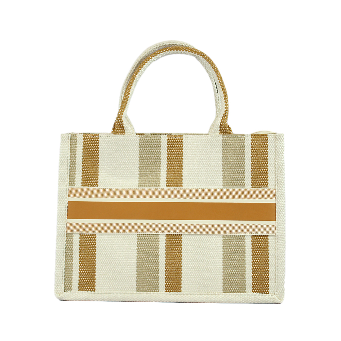 Large Line Pattern Tote Shoulder Bag with side Print