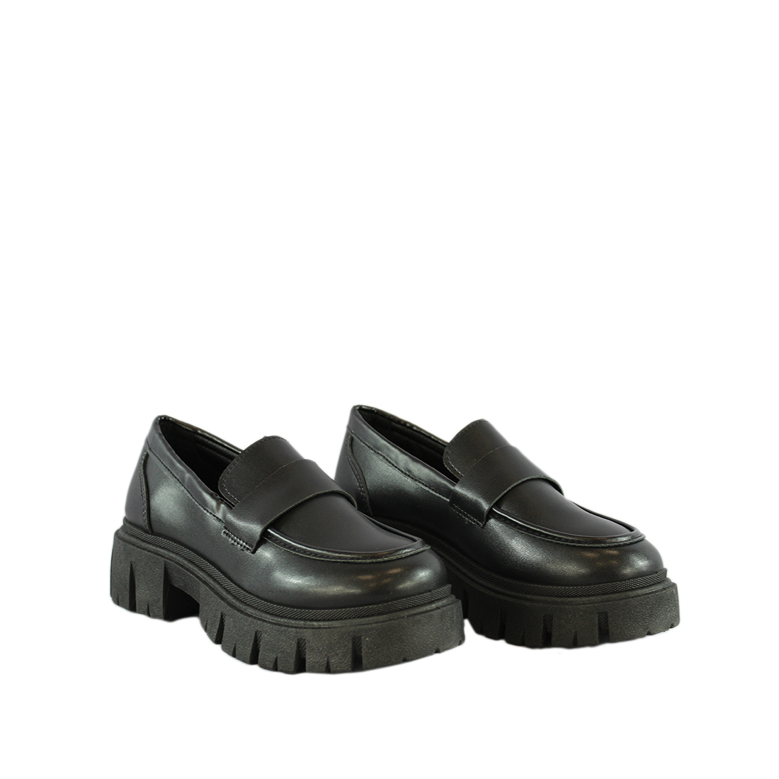 Platform Chunky Heel Loafers Slip on Shoes